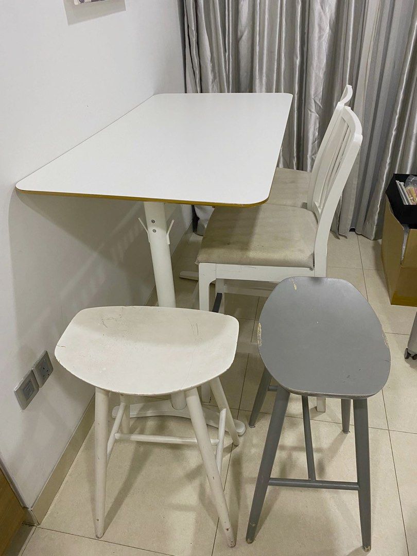 Ikea High Table with 4 Chairs, Furniture & Home Living, Furniture