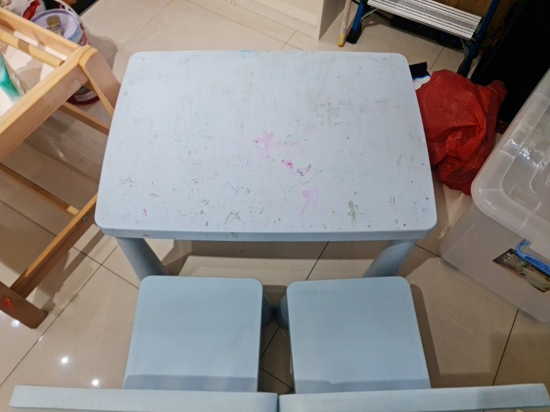 IKEA kids study tables and chairs, Furniture & Home Living, Furniture