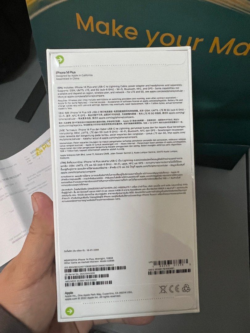 🔥Iphone 14 Plus 128gb Smartlocked Brandnew (Category: iPhone 14 Series) located in Quezon City. Submitted by legitgadgetforless (Listing ID 1218410229, Image 3). Description: Brandnew & Sealed Iphone 14 Plus 128g. midnight color from smart ..Original with receipt for warranty. 1 year Apple Warranty. Inclusions: *Paperbag *Clear Case Free *Tempered Glass Free ⭕️⭕️MOP : Bank transfer or Cash ✅Cod within Metro Manila and NCR+ ( Same day deliver ) ✅