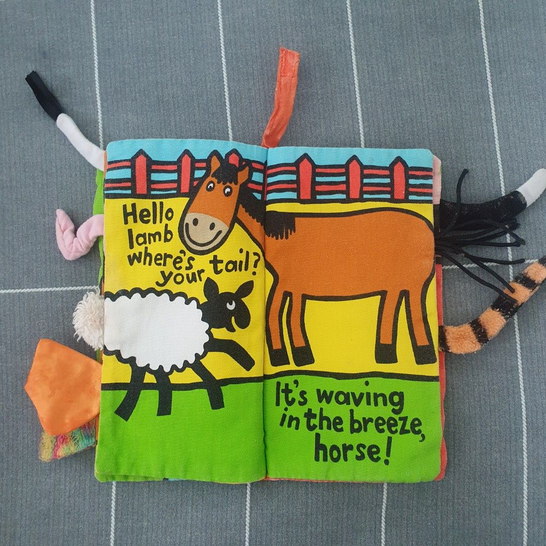 Jellycat Farm Tails soft book, Babies & Kids, Infant Playtime on Carousell