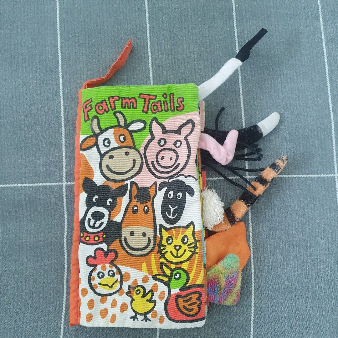 Jellycat Farm Tails soft book, Babies & Kids, Infant Playtime on Carousell