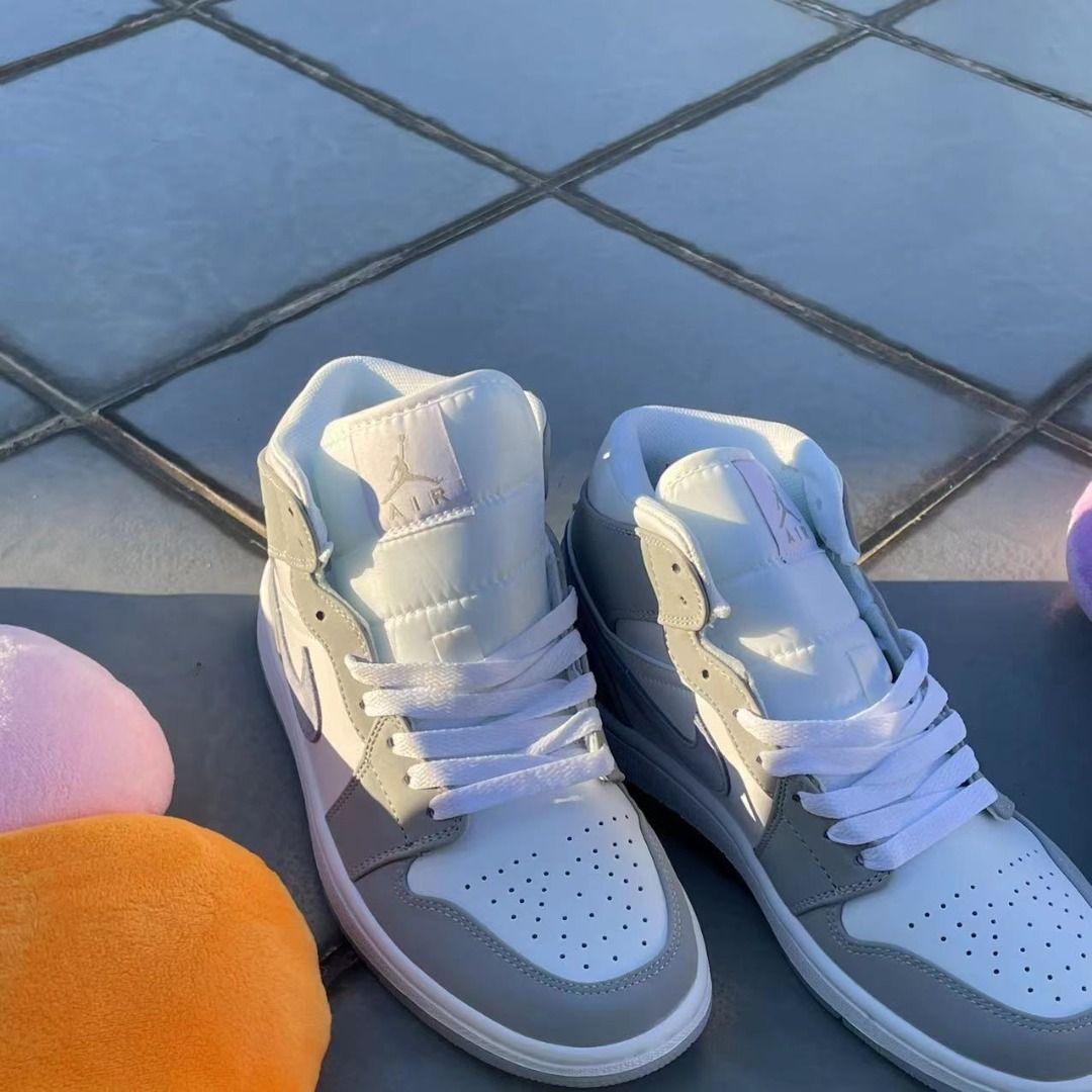 jordan 1 mid wolf grey men