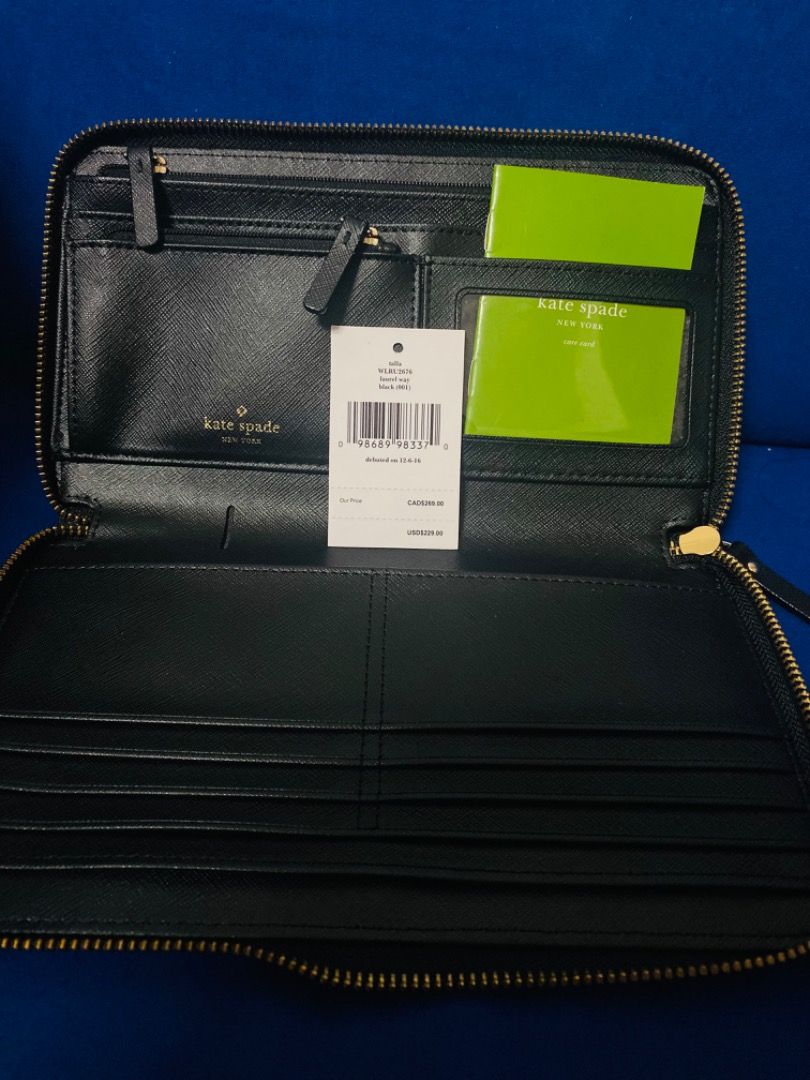 💯Authentic Kate Spade Long Wallet Black, Women's Fashion, Bags & Wallets,  Wallets & Card Holders on Carousell