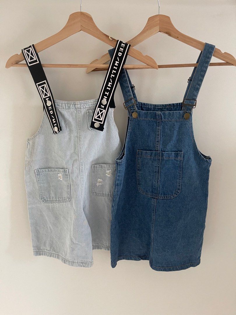 Denim Pinafore Overall Pants (RK078763) - ShopperBoard