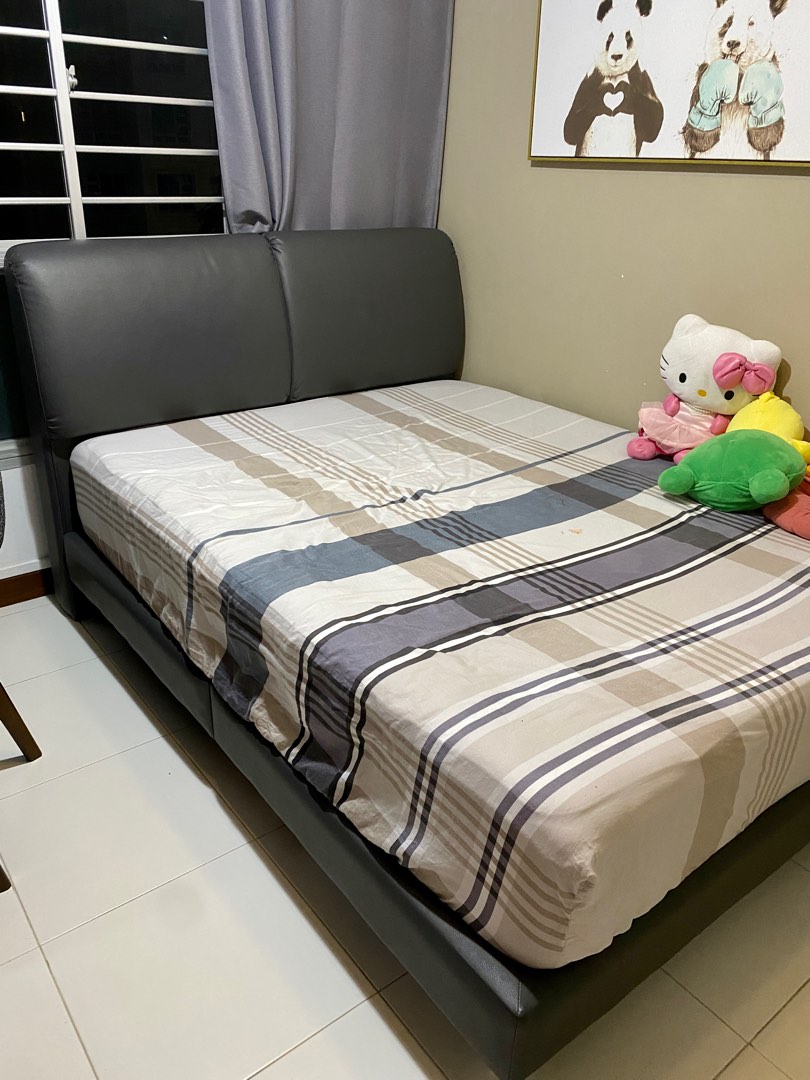 King koil Queen Size Bed Frame and mattress, Furniture & Home Living