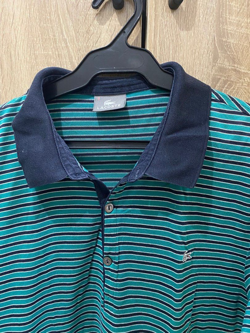 Lacoste stripe polo shirt (Category: Tshirts & Polo Shirts ) located in Quezon City. Submitted by trix_m (Listing ID 1218543220, Image 2). Description: Used with care Signs of wear and tear Size 5 on men lacoste polo :) nego.