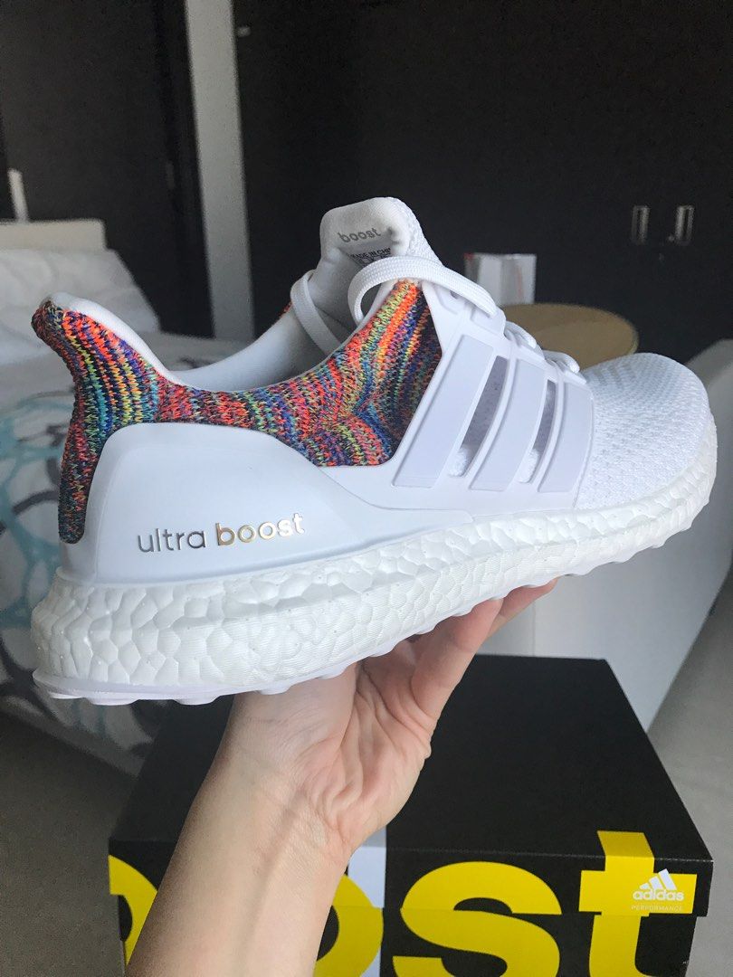 Ultra boost white with rainbow new arrivals
