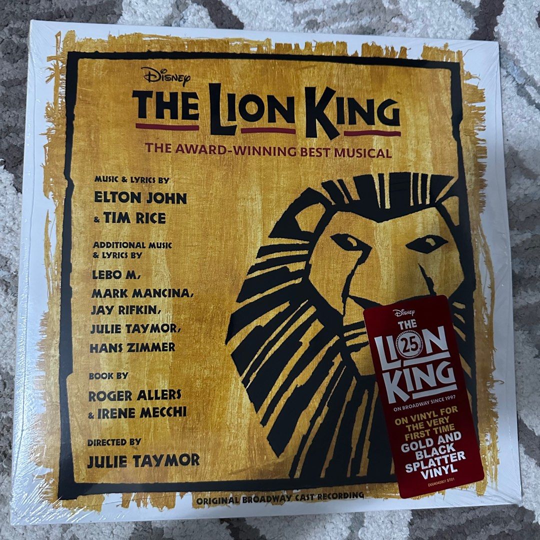 Lion King Broadway Soundtrack Vinyl Record LP on Carousell