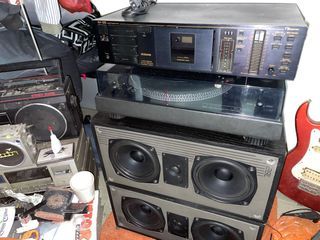 Lot Hifi Setup - Nakamichi BX-125 Cassette Tapedeck, Taya DP-550 Turntable , Mission Cyrus 782 Speakers