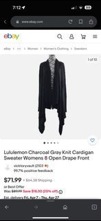 Lululemon Cardigan Charcoal Gray