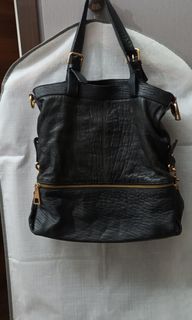 SOLD Black Martine Sitbon, 1,900 Large size, Two way bag Saffiano leather  Original sling Gold hardwares Zipper closure Clean…