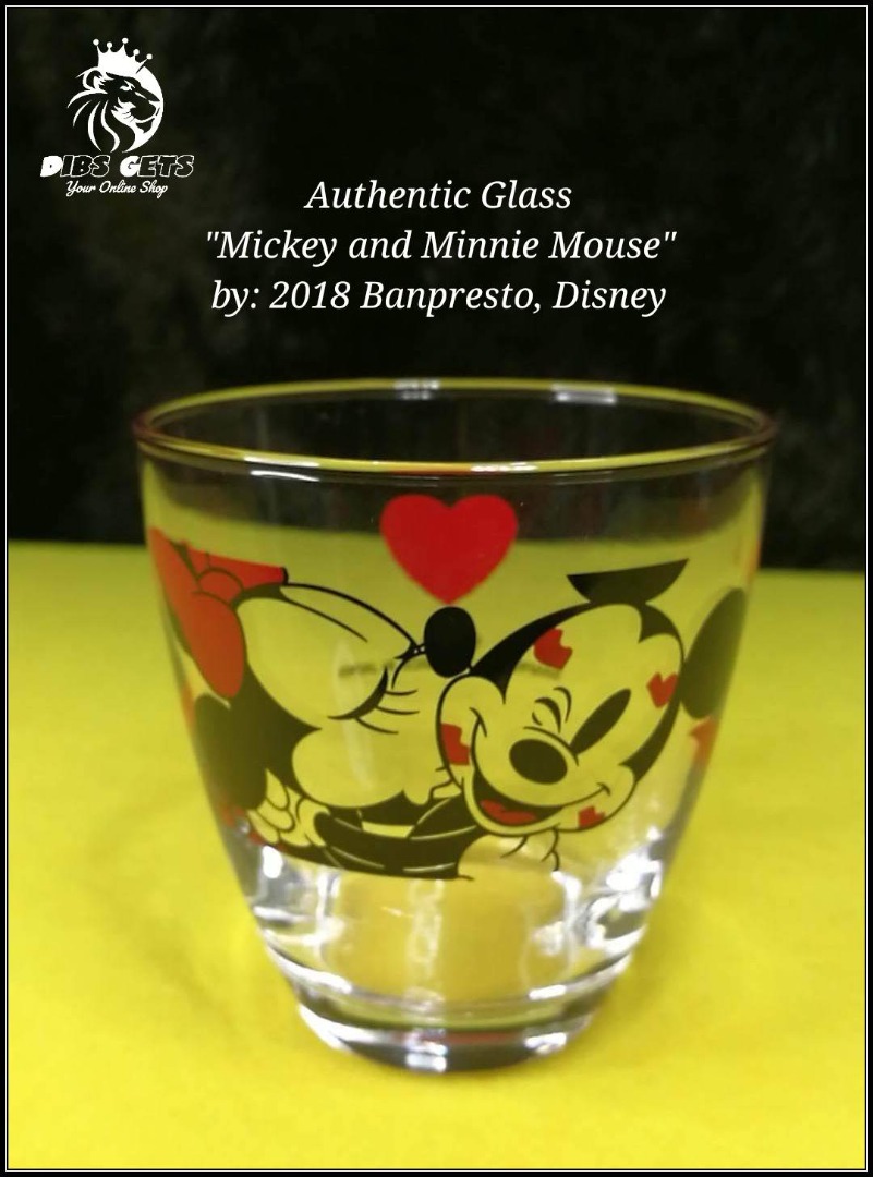 Mickey and Minnie Mouse, Authentic Glass