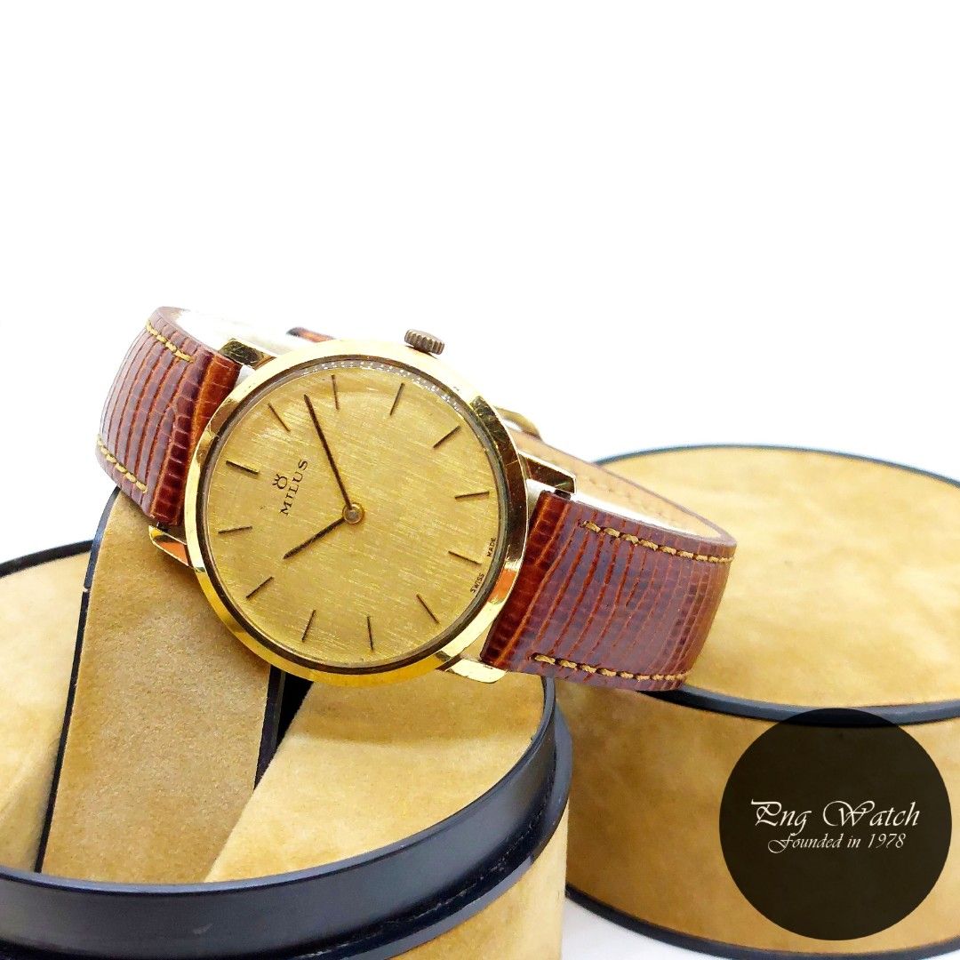 Milus 34mm Gold Casing Manual Winding Timepiece