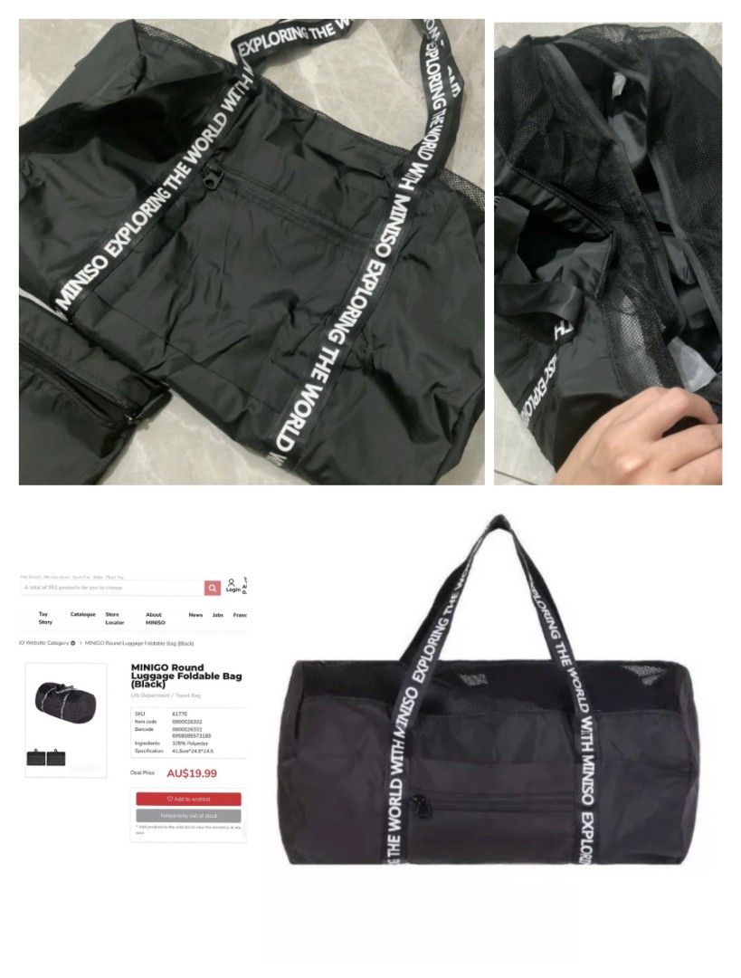 Miniso Travel bag, Women's Fashion, Bags & Wallets, Tote Bags on Carousell