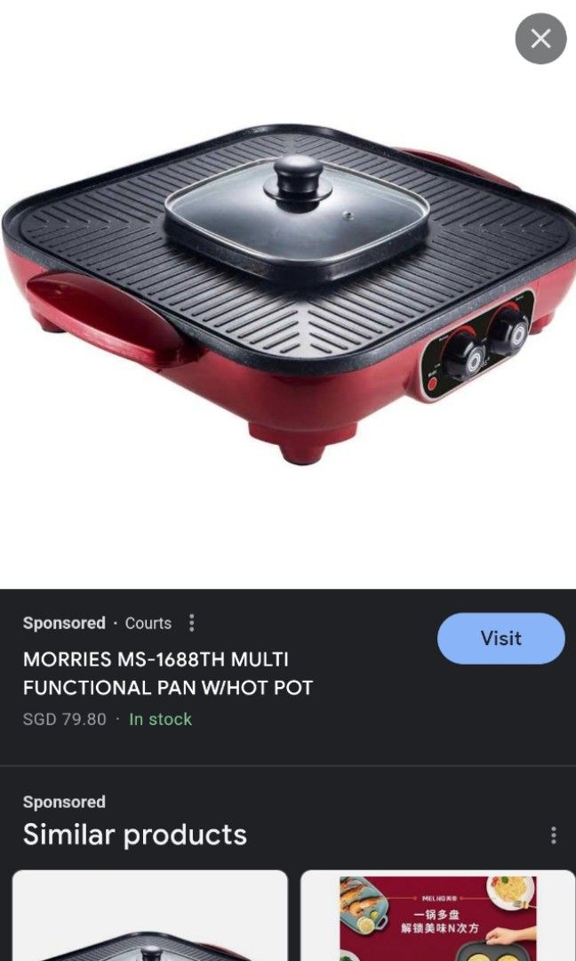 Multi function BBQ STEAMBOAT (Category: Cookers) located in Singapore. Submitted by deskoh76 (Listing ID 1218481832, Image 2). Description: Morries Multifunctional electric pan and hot pot. Good for Bbq steamboat. Home mookata. Brand new. Selling at good discount because don't cook at home..