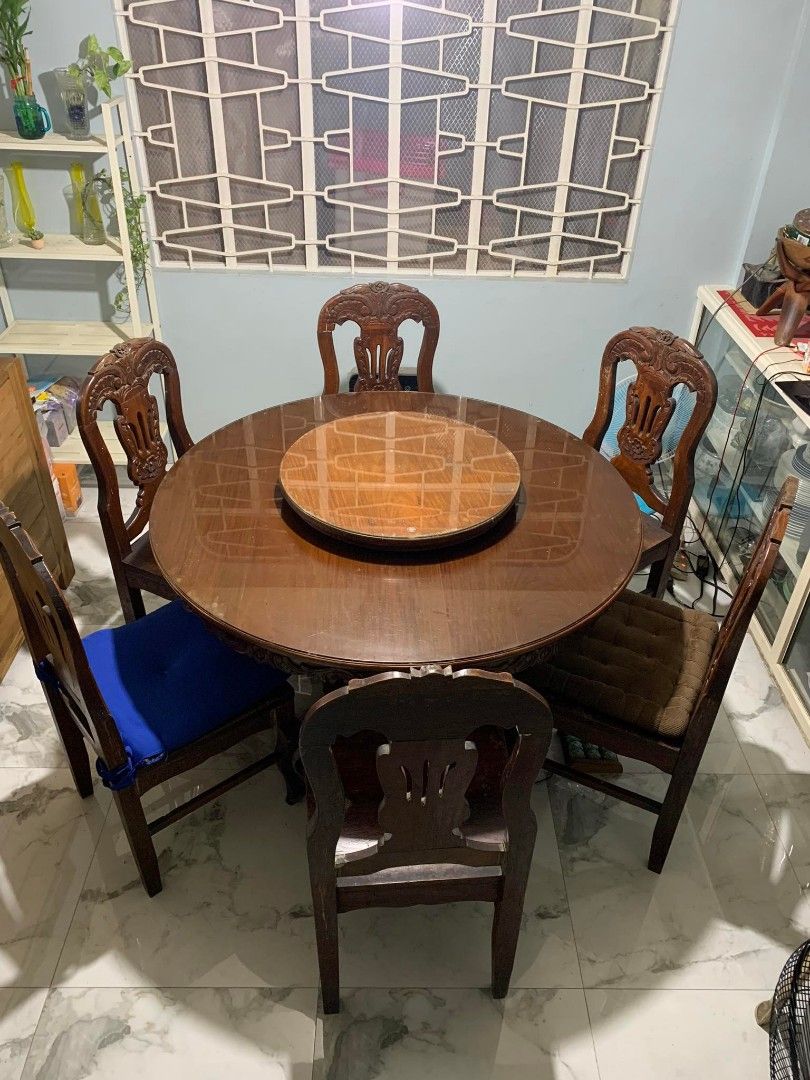 Narra Dining Table and Chairs on Carousell