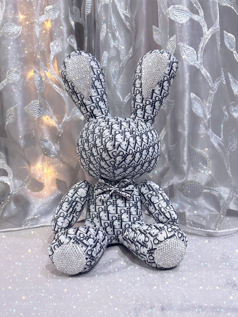 LV MCM DIOR New Cute Diamond Inlaid Leather Rabbit Plush Toys 38cm Bunny  DIY Doll Ornament Creative Gifts Accompany Birthday Toys CLEARANCE‼️
