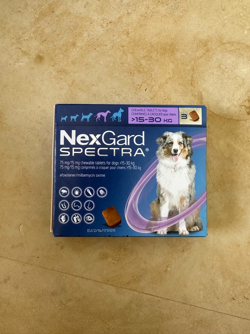 Nexgard Spectra (3 tablets, 1530kg) Expires 04/2024, Pet Supplies