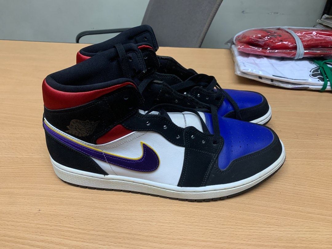 jordan 1 mid top 3 lakers