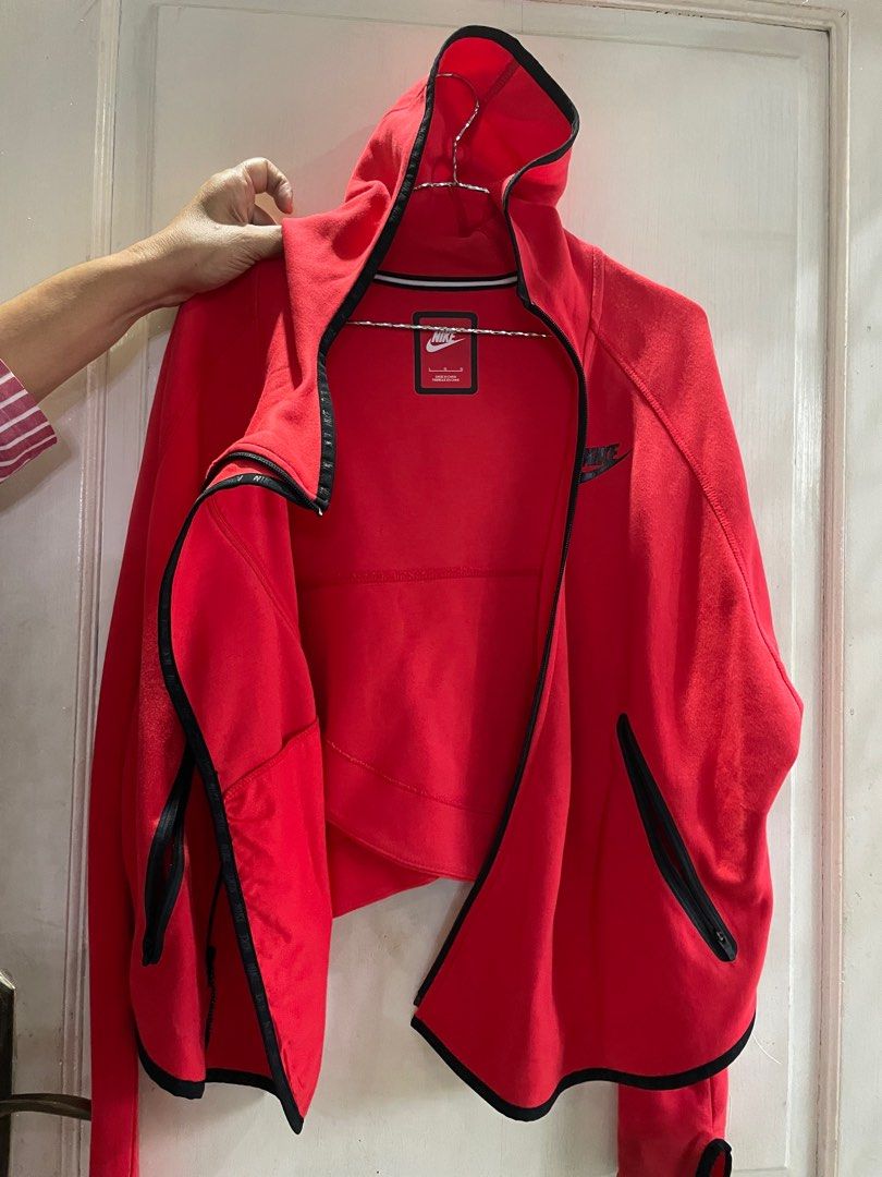 NIKE RED SPORTSWEAR TECH FLEECE BUTTERFLY full zip