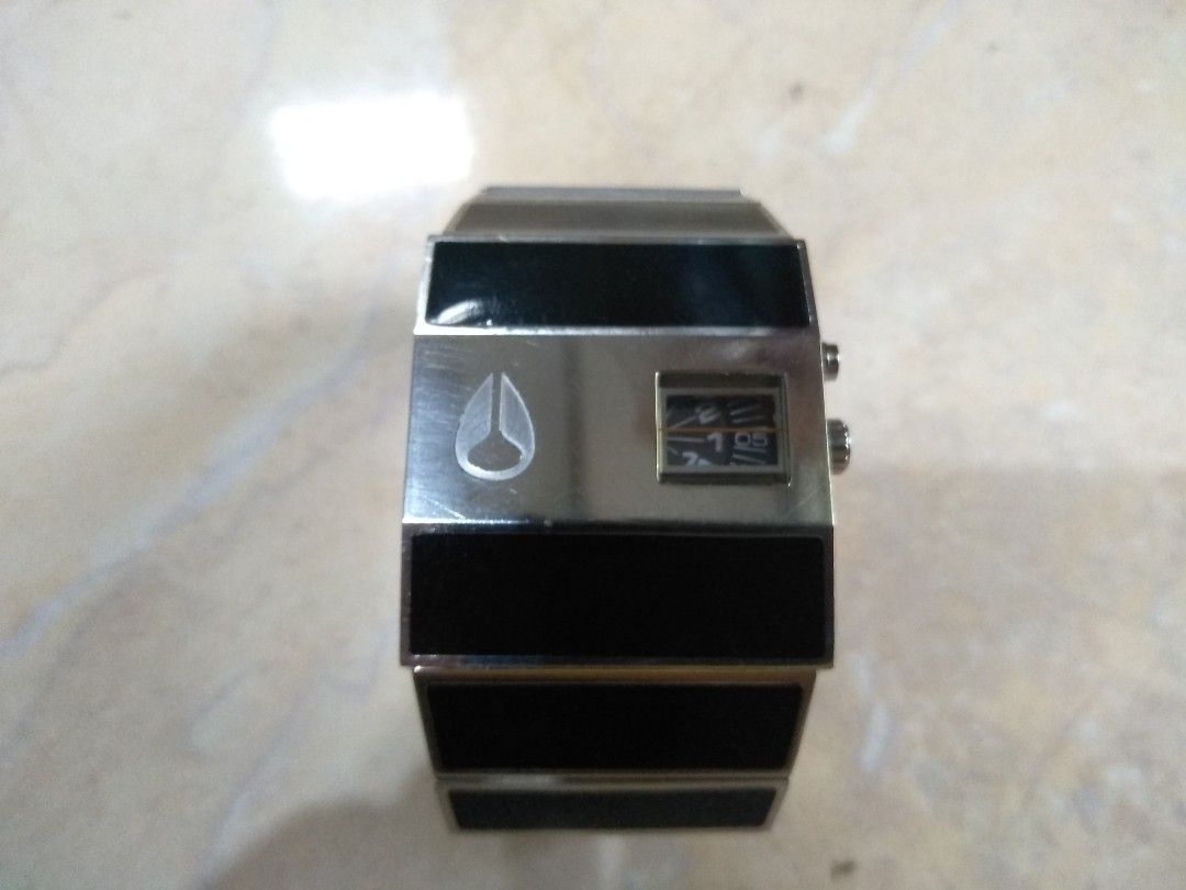 NIXON The Rotolog Direct Time Technology Black Dark Wood ORIGINAL