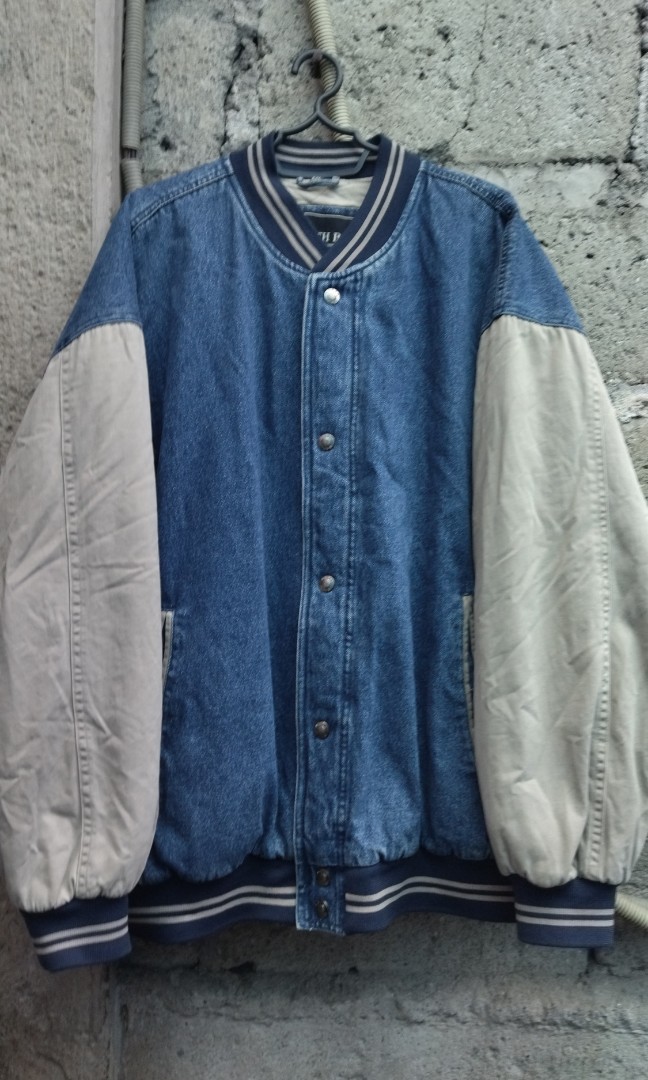 North Bay Denim Varsity Jacket Vintage, Men's Fashion, Coats, Jackets and  Outerwear on Carousell