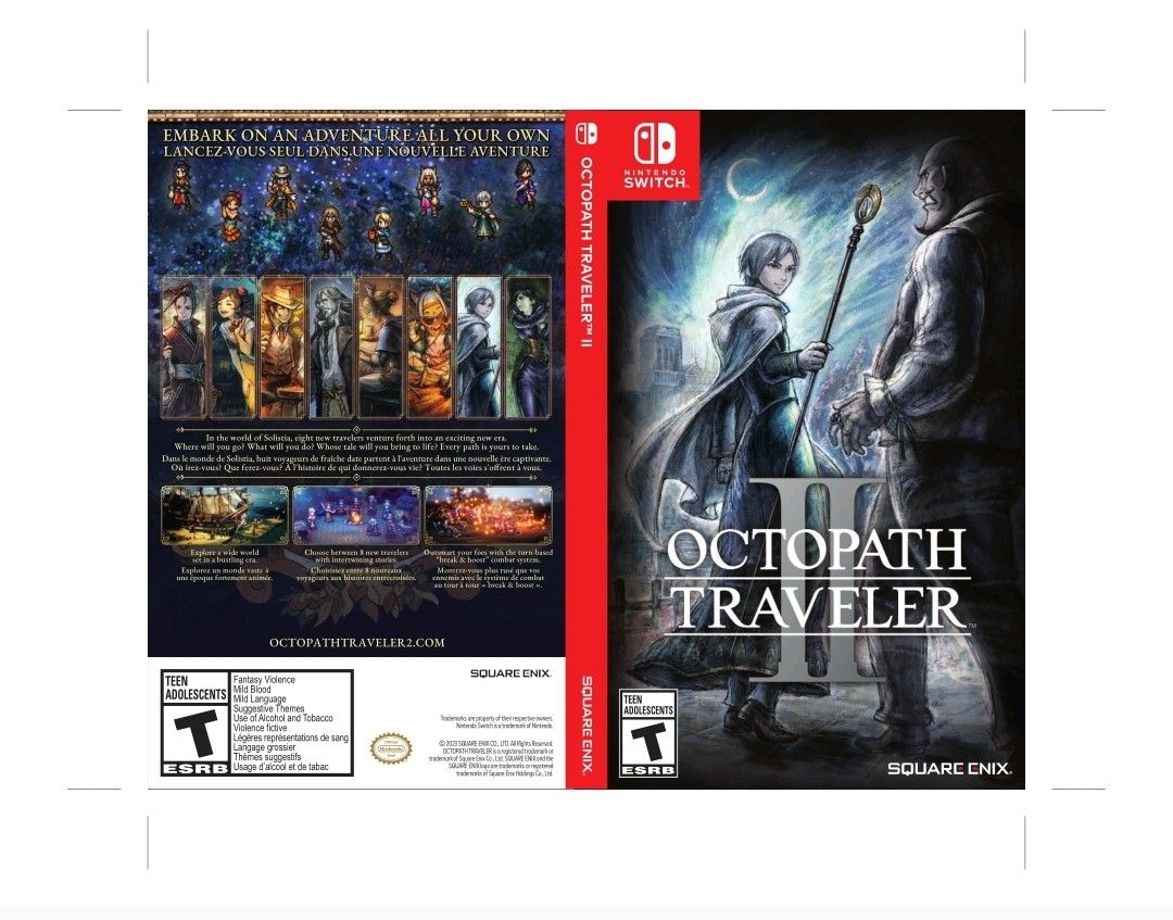 Octopath Traveller 2 and 1 Printable Covers, Video Gaming, Video Games ...