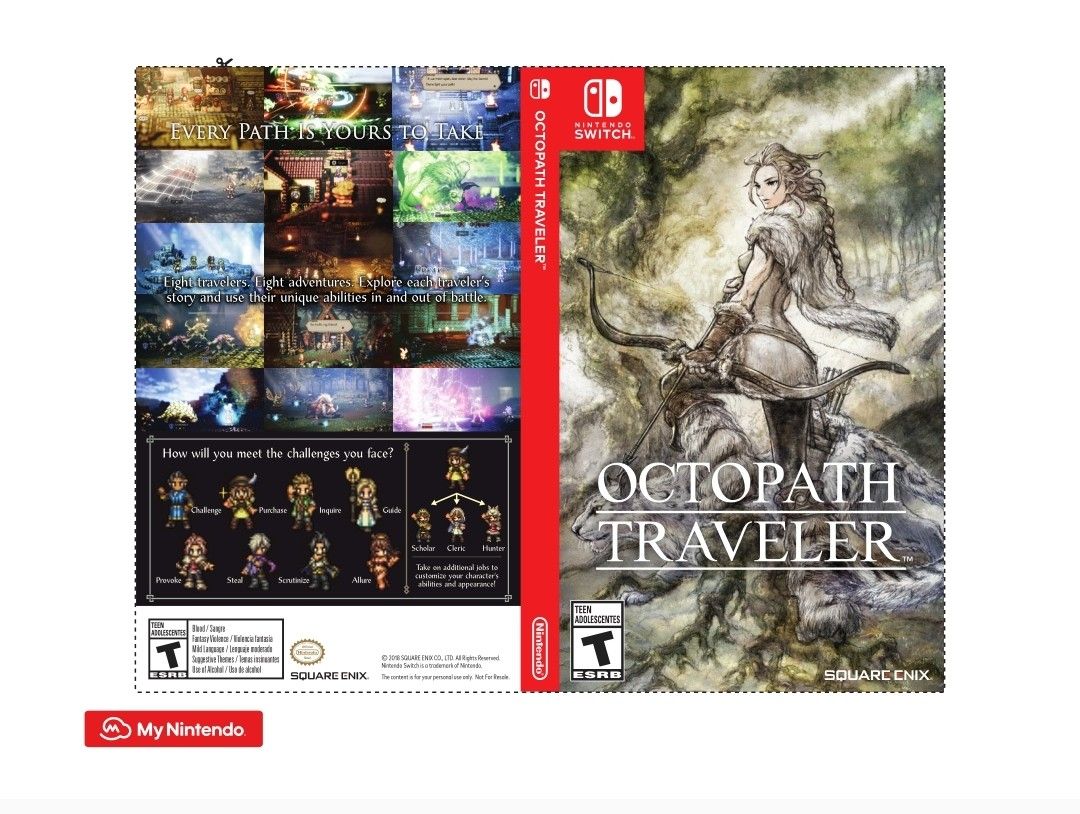 Octopath Traveller 2 and 1 Printable Covers, Video Gaming, Video Games ...