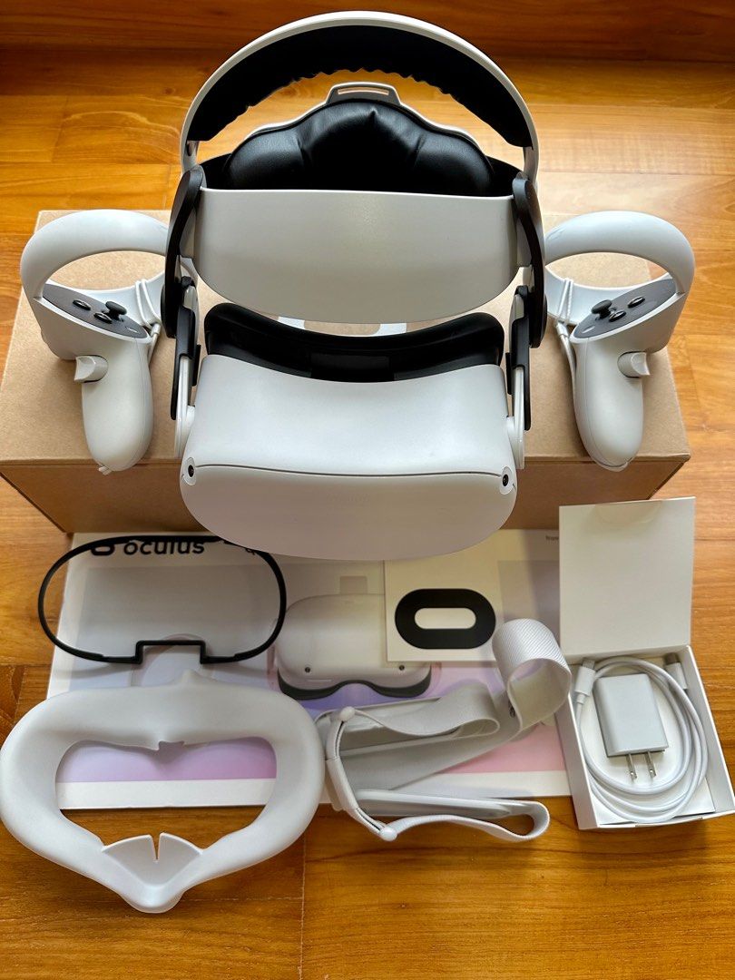 Casque Meta Oculus Quest 2 128 Go – VR Autonome – Blanc – Occasion (bon état) Avec Boîte
