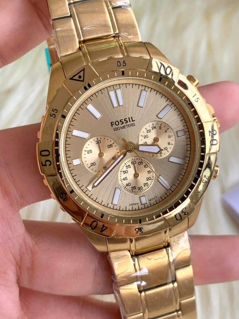 Original Fossil FS5772 Garrett Chronograph Gold Tone Stainless Steel Watch