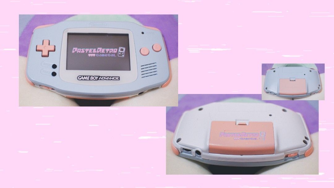 Pastel Blue Modded Gameboy Advance (Category: Nintendo) located in Iloilo. Submitted by pastelretro (Listing ID 1218475177, Image 1). Description: Custom modded pastel blue Gameboy Advance to add to your collections~ With shimmer (tiny glitters) on the shell. Price: 3599 (negotiable) AA batteries not included. You can use rechargeable AA batteries for this. You can request to have the shells replaced according to the color combinations of your ch