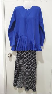 Polka dot black n white long skirt