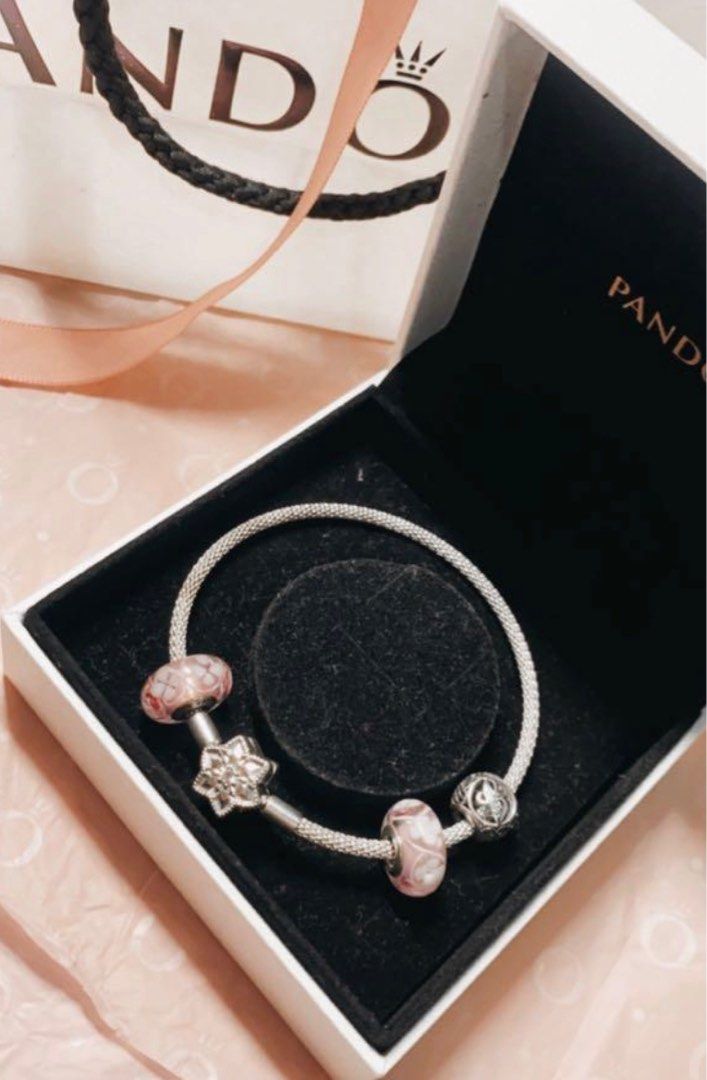 Pandora Shine Bright Snowflake Charm Bracelet Silver Mesh Bangle New  Authentic | eBay
