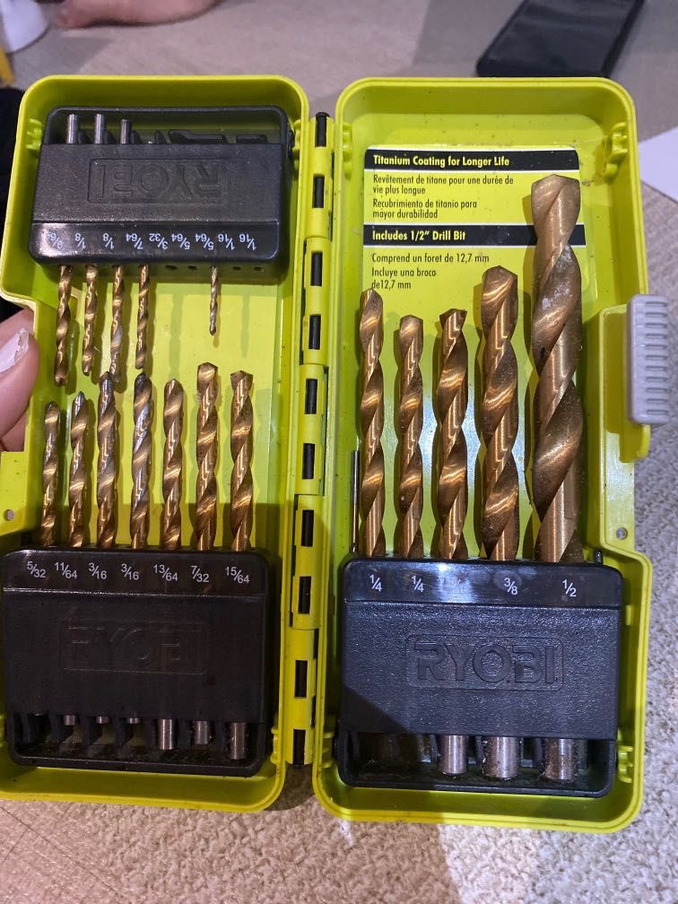 Ryobi drill bits, Furniture & Home Living, Home Improvement