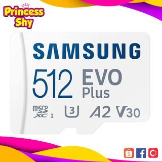 Samsung EVO Plus micro SDXC 512GB U3 class 10 A2 V30 UHS-I Memory Card up to 130MB/s