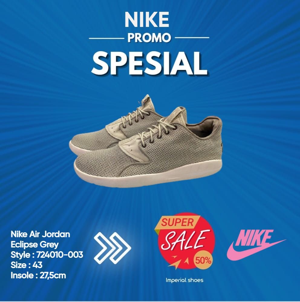 Sneakers Nike 724010-003 air Jordan Air Eclipse grey Size 43