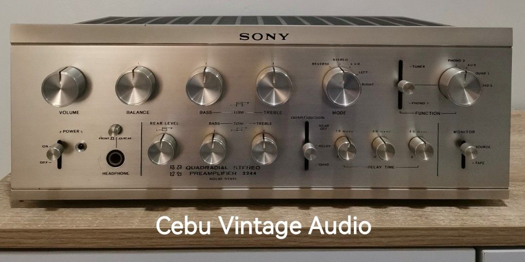 SONY QUADRADIAL STEREO PREAMPLIFIER ( circa 1971) (Category: Soundbars, Speakers & Amplifiers) located in Cebu City. Submitted by cebu_vintage_audio (Listing ID 1218499264, Image 1). Description: *220 volts, made in Japan *good working condition *52K, set of Sony amplifier, TA-3200F SPECS: Frequency response: 10Hz to 100kHz Total harmonic distortion: 0.1% Input sensitivity: 2mV (MM), 150mV (line) Signal to noise ratio: 70dB (MM), 90dB (line) Outp