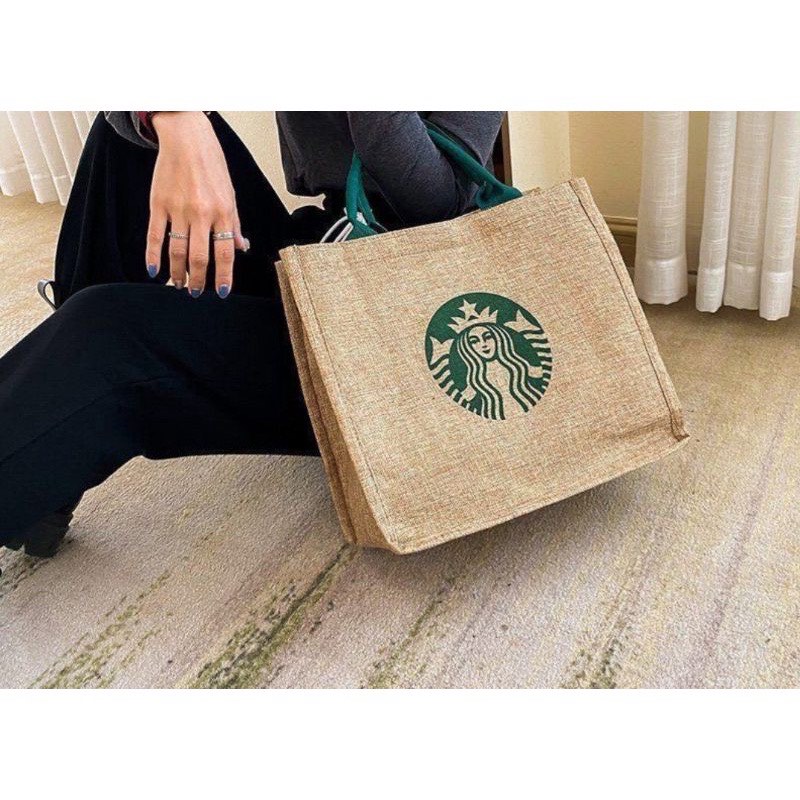Starbucks Rami Totebag, Fesyen Wanita, Tas & Dompet di Carousell