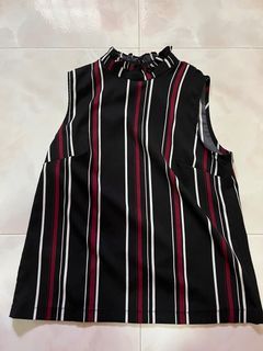 Striped turtle neck top