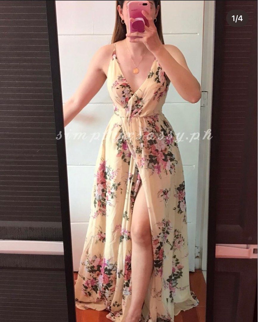 Sexy floral maxi dresses sales