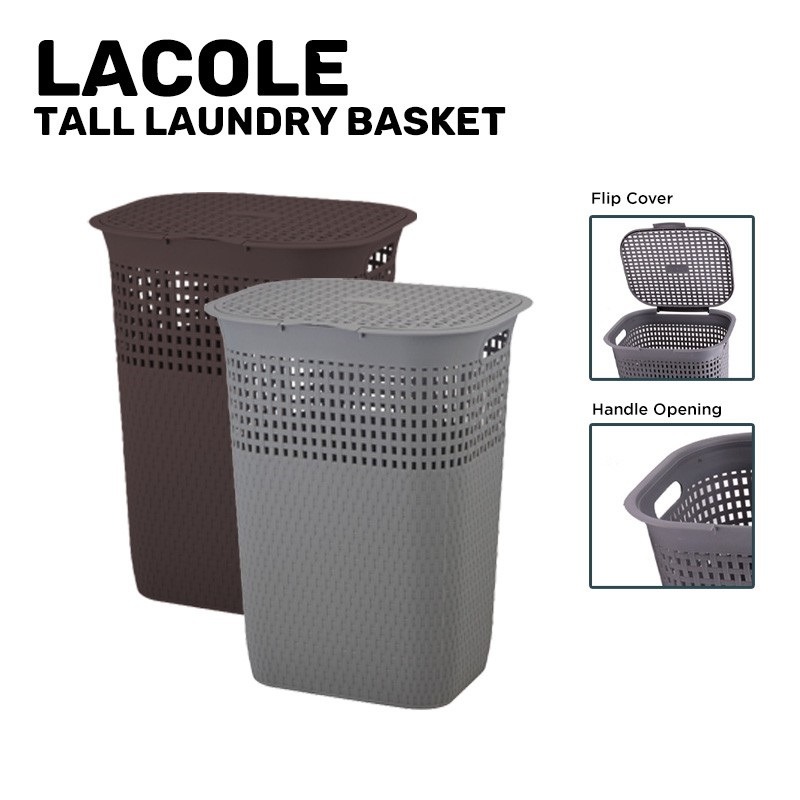 Tall Laundry Basket | Laundry Bucket with Lid, Furniture & Home Living ...