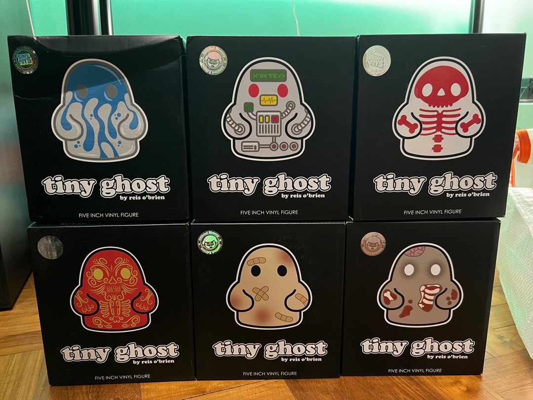 Tiny Ghost (Category: Designer & Blind Box Toys) located in Singapore. Submitted by d4nielchong (Listing ID 1218541675, Image 1). Description: Hi! Clearing some toys to make space, all items kept in box and never displayed. Negotiable. Free delivery :) Cold Shower $60 Robo Ghost $100 Rangka $60 Huangdi $60 Road Rash $100 Zombie (signed) $150 Take all $450 .