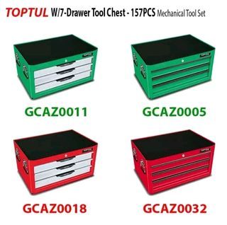 TOPTUL – 157 PCS MECHANICAL TOOL SET W/3-DRAWER TOOL CHEST

Specification:
157PCS Mechanical Tool Set W/3-Drawer Tool Chest

CONTENTS	 🚛