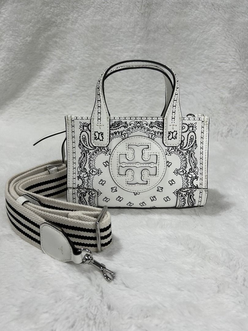 Tory burch ella printed sales leather micro tote bag