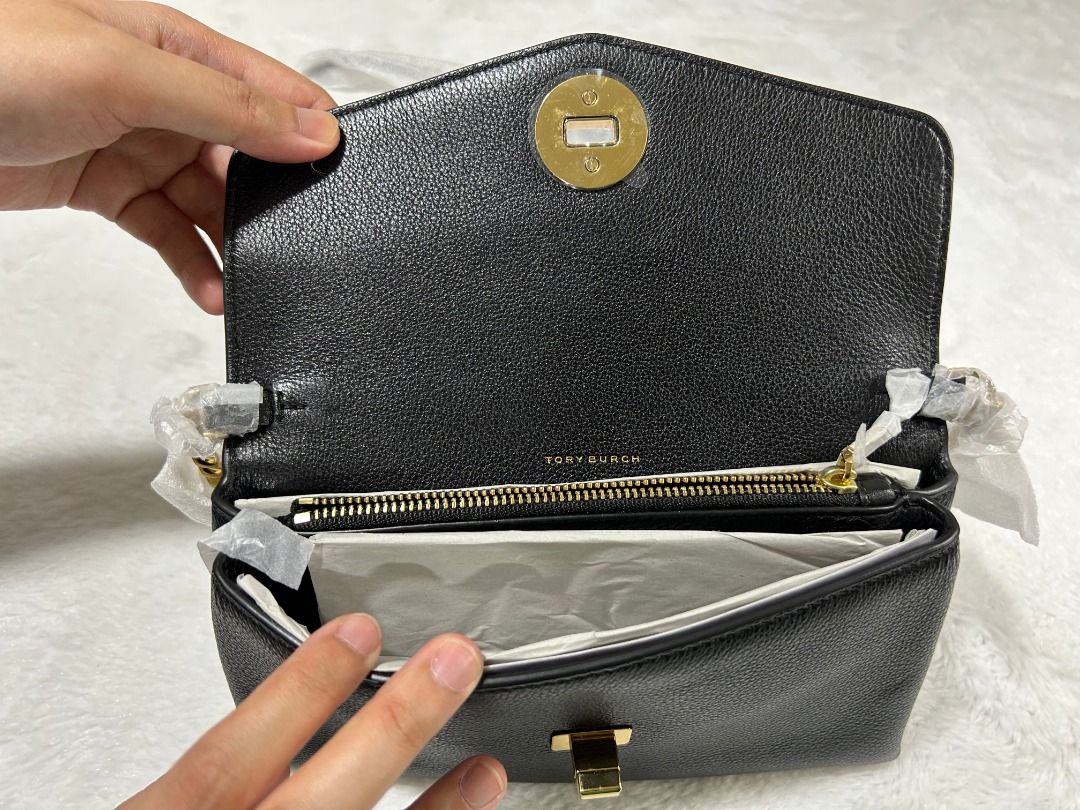 Authentic Tory Burch Kira Pebbled Leather Chain Wallet Luxury Bags Wallets on Carousell