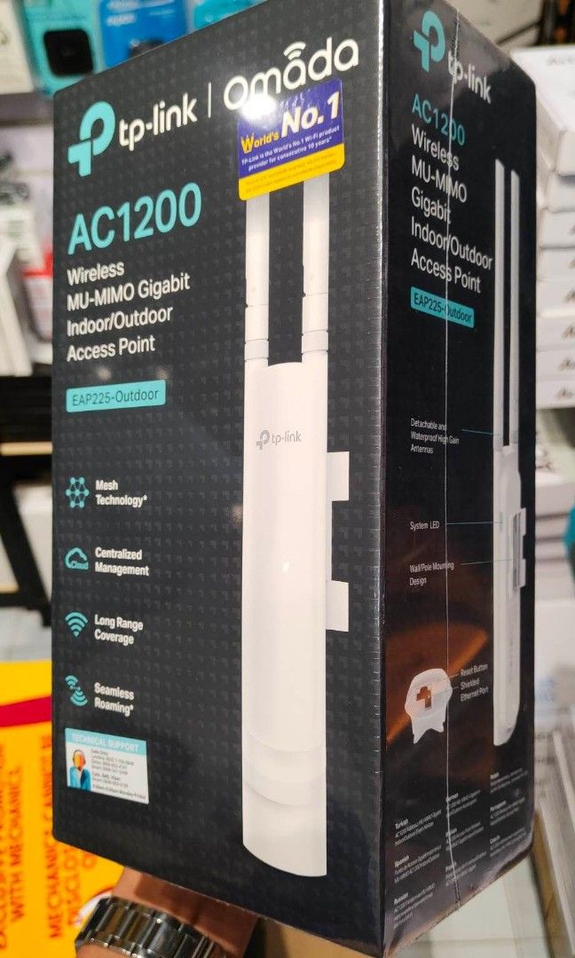 TP-Link EAP225 Outdoor AC1200 Wireless MU-MIMO Gigabit Access Point (Category: Networking) located in Makati City. Submitted by techubstoreandaccessories (Listing ID 1218381250, Image 3). Description: TP-Link EAP225 Outdoor AC1200 Wireless MU-MIMO Gigabit Access Point On Hand! Ready to Ship! DIRECT SUPPLIER❗❗❗BRANDNEW ITEMS❗❗❗ WITH 7DAYS REPLACEMENT FOR FACTORY DEFECTS AND 1YR WARRANTY ❗️2YRS WARRANTY FOR TRANSCEND DASHCAM & BODYCAM ❗️ 🔹️EDIFIER