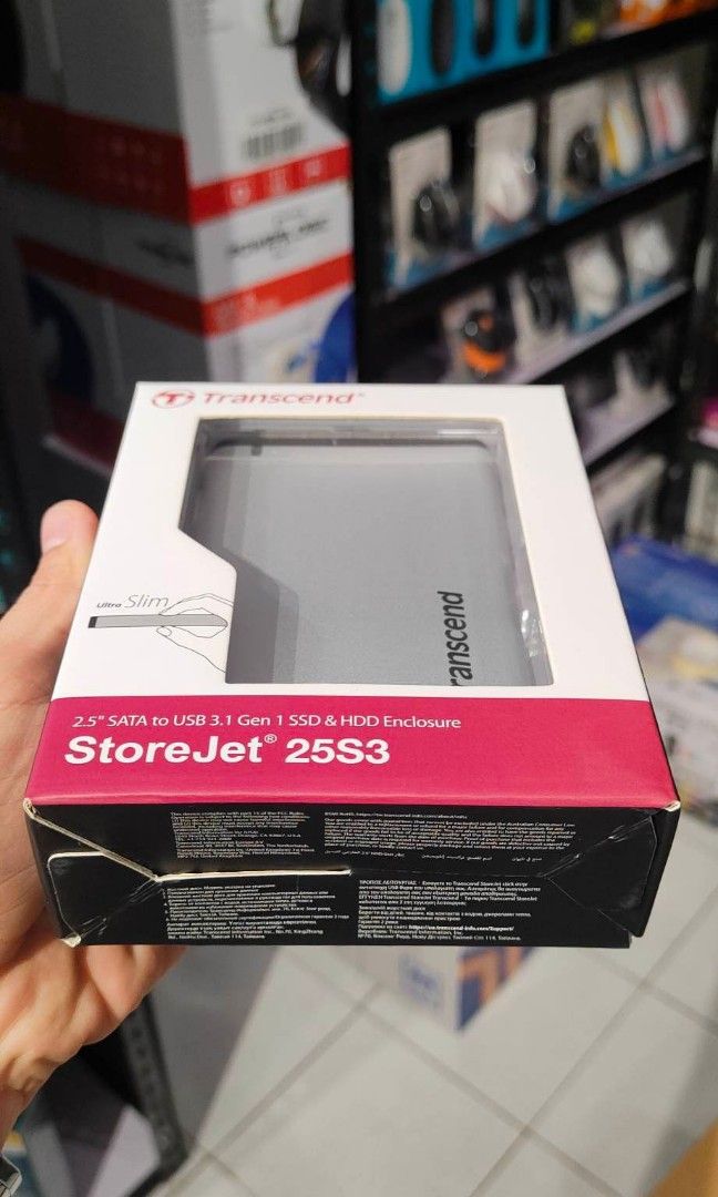 Transcend 2.5" Slim SATA HDD & SSD Enclosure USB 3.1 Gen 1 25S3 ...
