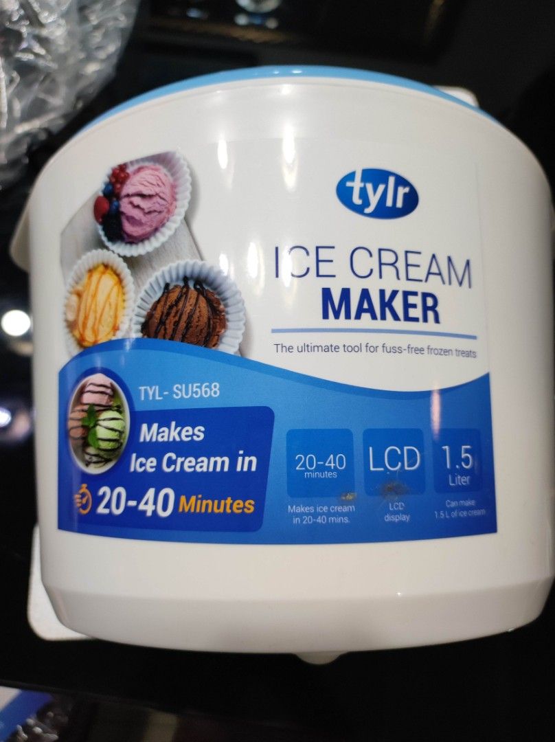 TYLR Ice Cream Maker (Category: Cookware & Accessories) located in Quezon City. Submitted by pauleenvenus (Listing ID 1218442118, Image 2). Description: Bought for Php 4,580 on June 2020 as seen on last screenshot. Selling 1 item for 1300 nalang. LAST PRICES NA PO ITO. No issues, tambak nalang dito since 2020 lightly used. Gumagana pa both. LOCATION: HOLY SPIRIT, QC.