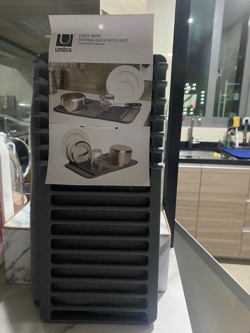 Umbra Urdu dish rack with micro fibre cloth, Furniture & Home Living