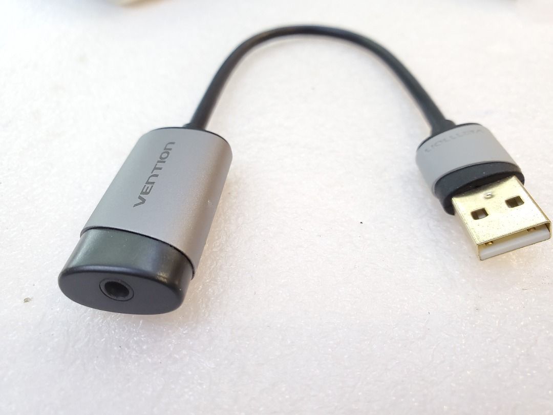 USB Male to 3.5 mm Female (VENTION USB Sound Card External Stereo Audio